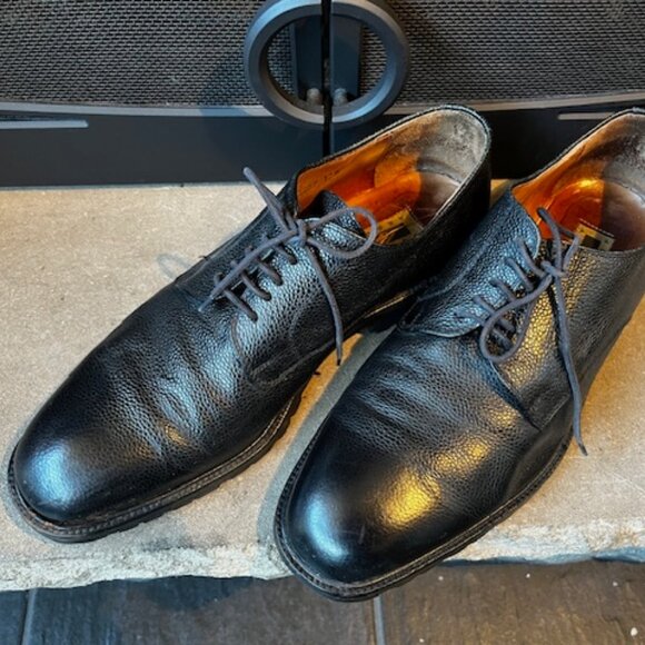 Joseph Abboud Benchmade in Italy Pebbled Black Leather Brogues main image 8